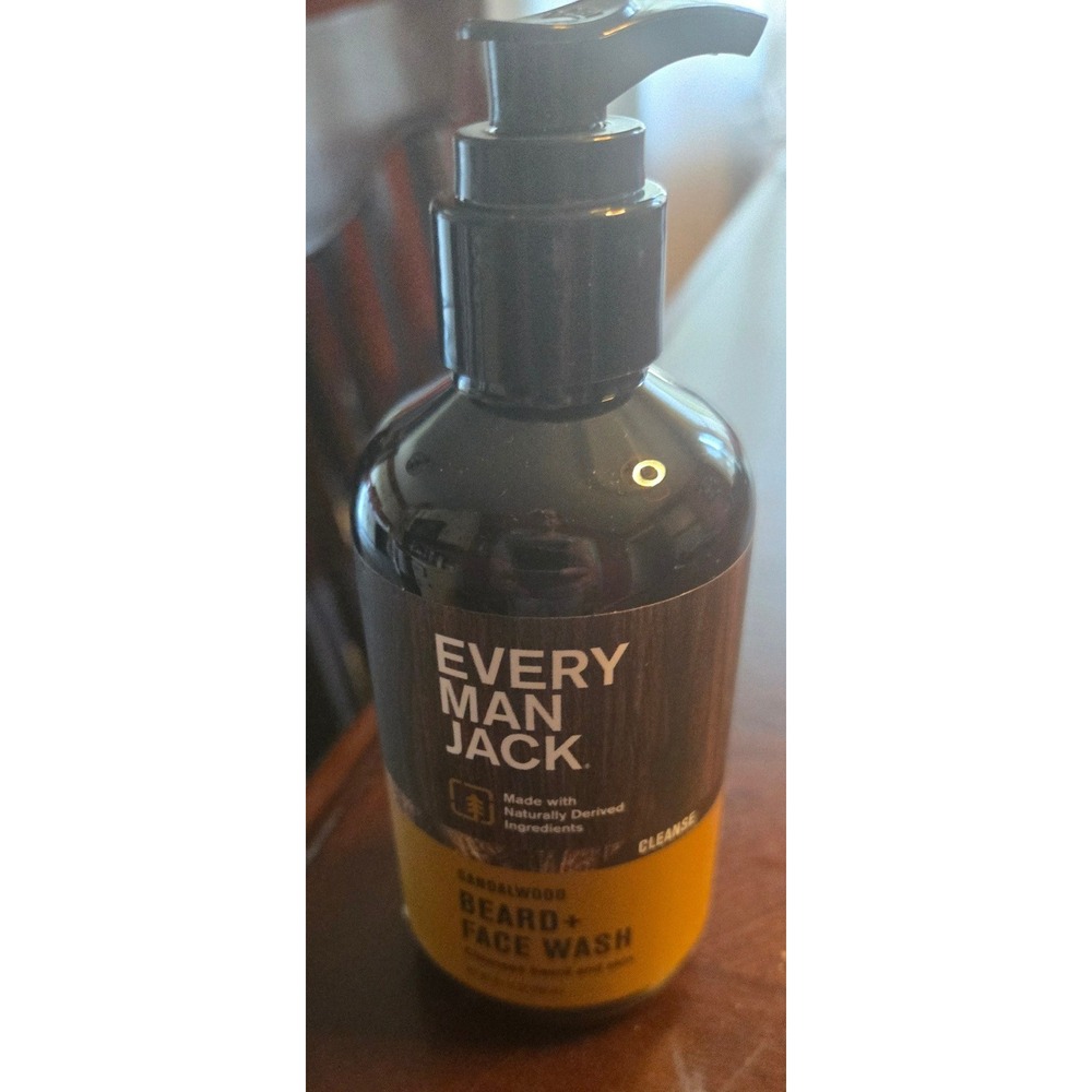 Every Man Jack Sandalwood Beard and Face Wash 6.7 fl oz Naturally Derived Pump
